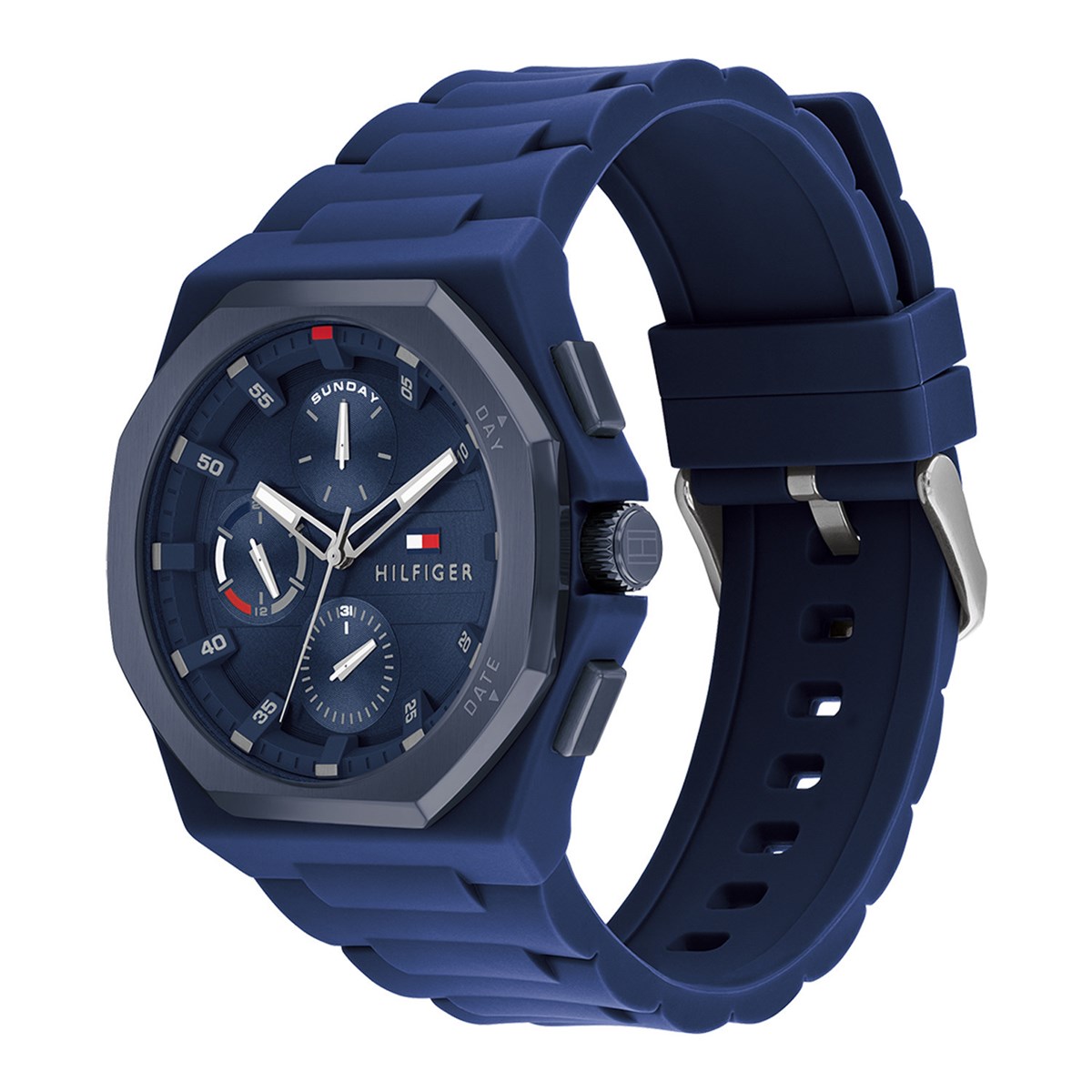 Montre Tommy Hilfiger chrono en silicone bleu marine - vue 4