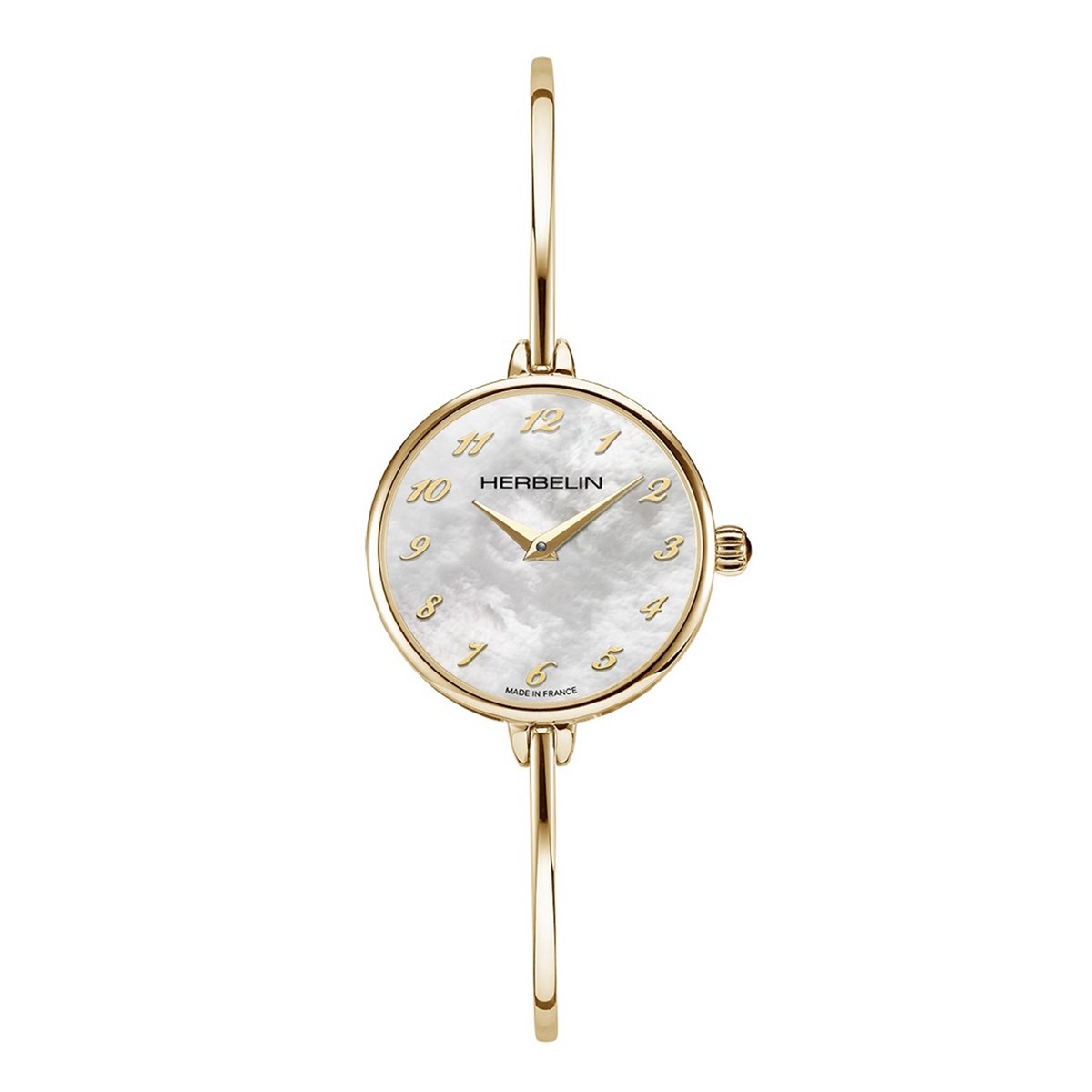 Montre femme Herbelin fil acier doré cadran nacre