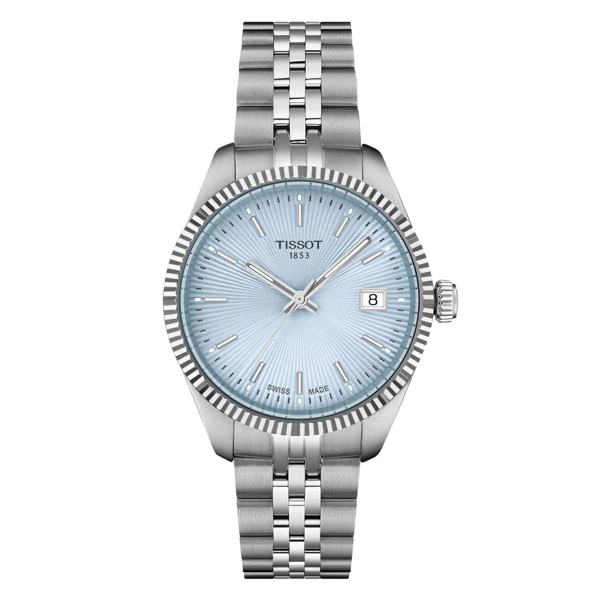 Montre femme Tissot Ballade acier cadran bleu clair