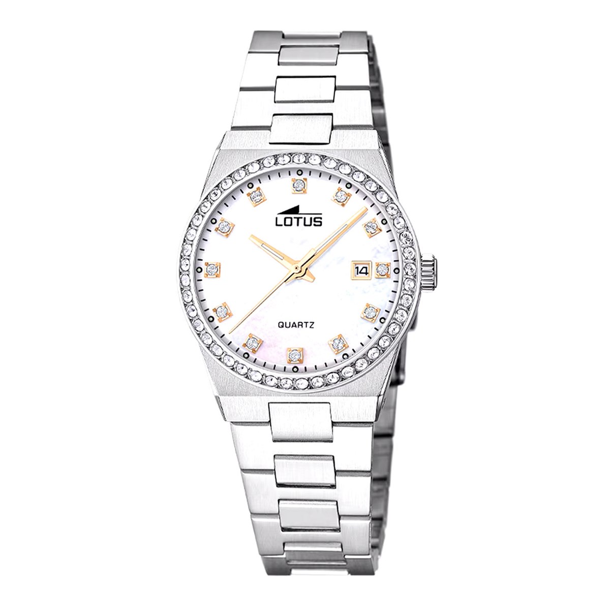 Montre femme Lotus acier nacre zirconium