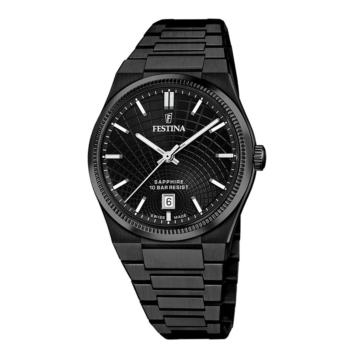 Montre Festina Rive Swiss Made acier noir