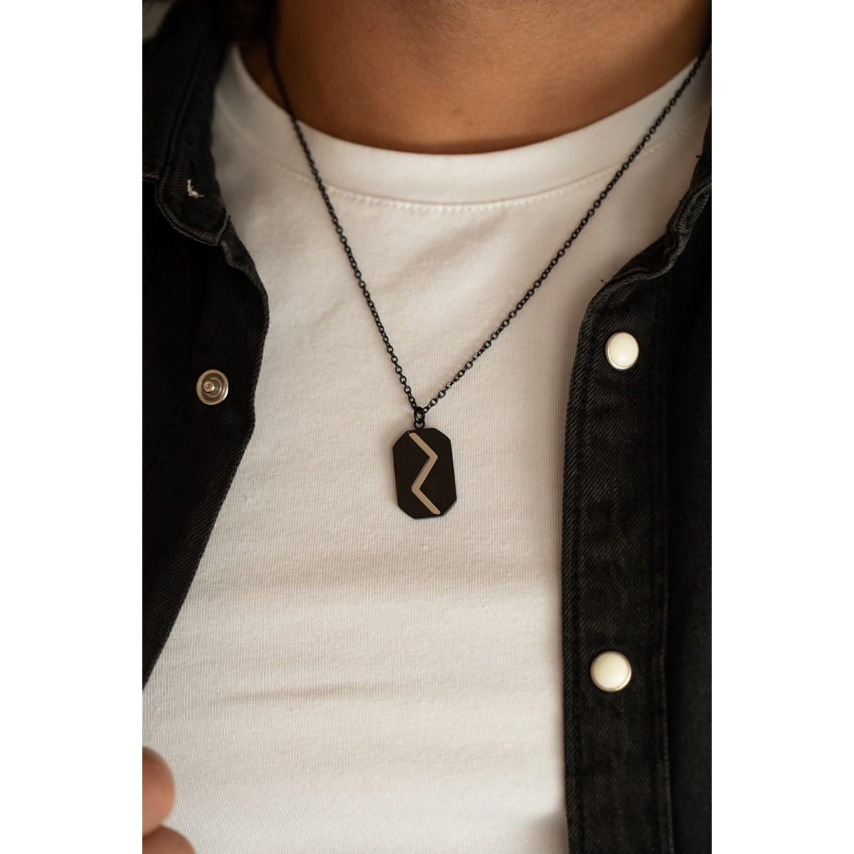 Collier mono-motif Jaxon en Acier 316L - vue 3