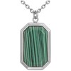 Collier mono-motif Mason en Acier 316L avec malachite vert - vue V1