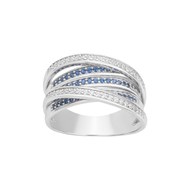 Bague en Argent avec oxyde de zirconium bleu saphir