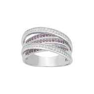 Bague en Argent avec oxyde de zirconium rouge rubis