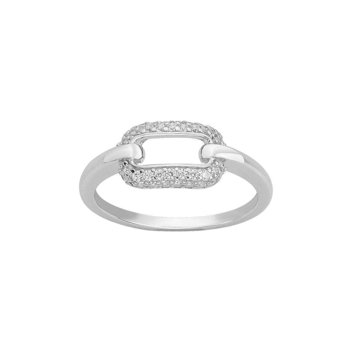 Bague en Argent avec oxyde de zirconium blanc