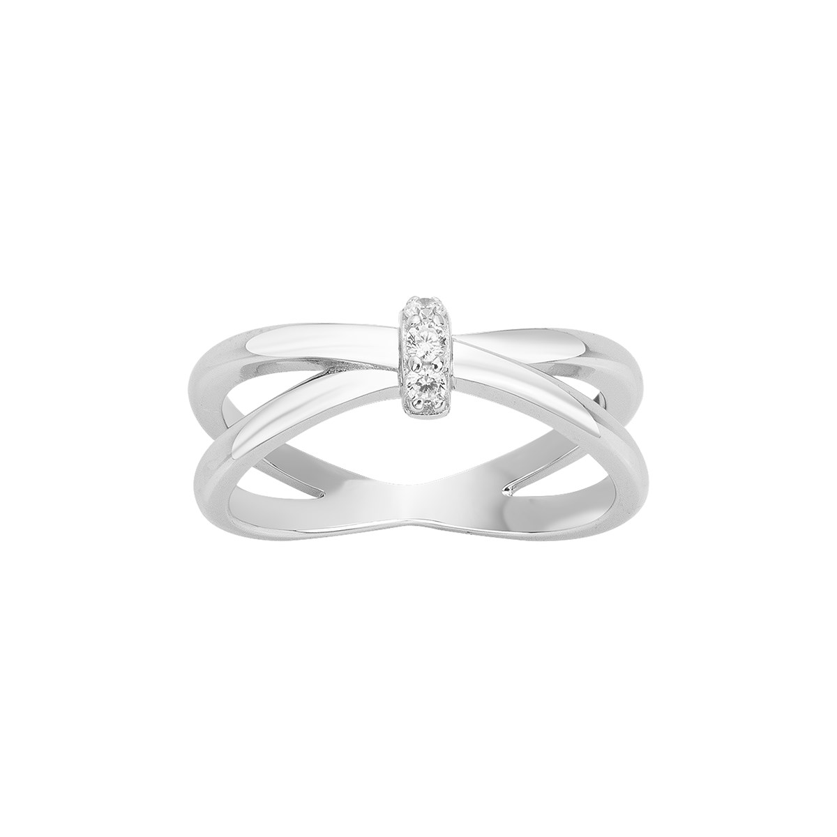 Bague en Argent avec oxyde de zirconium blanc