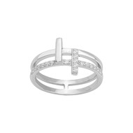 Bague en Argent avec oxyde de zirconium blanc