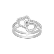 Bague en Argent avec oxyde de zirconium blanc