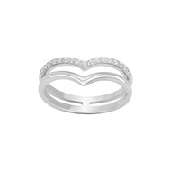 Bague en Argent avec oxyde de zirconium blanc