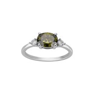 Bague en Argent avec oxyde de zirconium vert