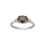 Bague en Argent avec oxyde de zirconium marron