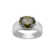 Bague en Argent avec oxyde de zirconium vert