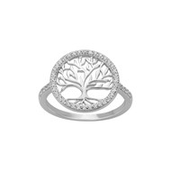 Bague en Argent avec oxyde de zirconium blanc