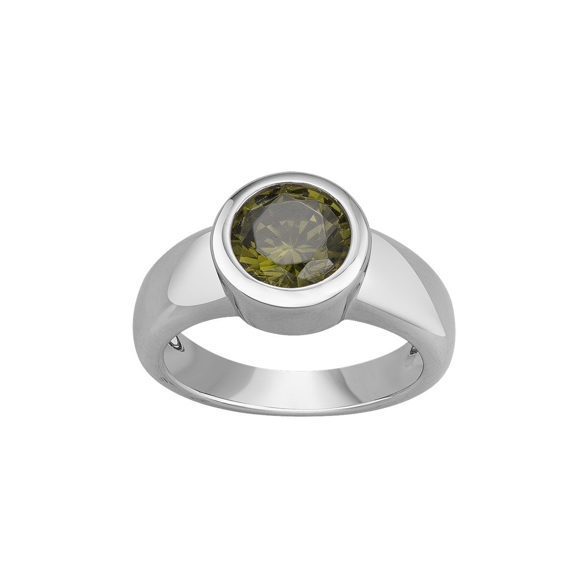 Bague en Argent avec oxyde de zirconium vert