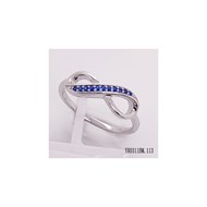 Bague en Argent avec oxyde de zirconium bleu saphir