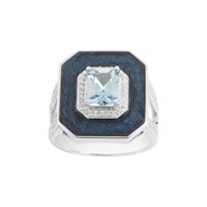 Bague Anne en Argent avec oxyde de zirconium bleu topaze