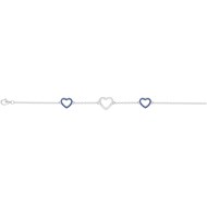 Bracelet souple multi-motifs en Argent avec oxyde de zirconium bleu saphir