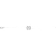 Bracelet souple mono-motif en Argent avec oxyde de zirconium blanc
