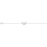 Bracelet souple mono-motif en Argent avec oxyde de zirconium blanc