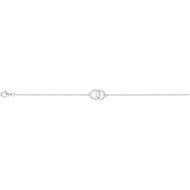 Bracelet souple mono-motif en Argent avec oxyde de zirconium blanc