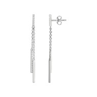 Boucles d'oreilles pendantes en Argent avec oxyde de zirconium blanc