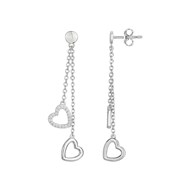 Boucles d'oreilles pendantes en Argent avec oxyde de zirconium blanc