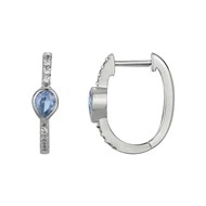 Créoles en Argent avec oxyde de zirconium bleu topaze