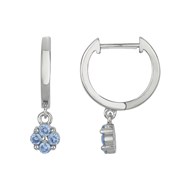 Créoles en Argent avec spinelle bleu topaze
