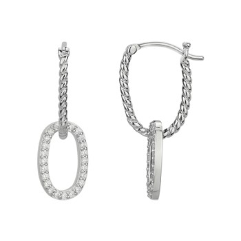 Créoles en Argent avec oxyde de zirconium blanc