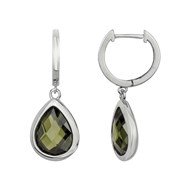 Créoles en Argent avec oxyde de zirconium vert