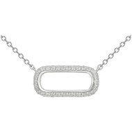 Collier mono-motif en Argent avec oxyde de zirconium blanc