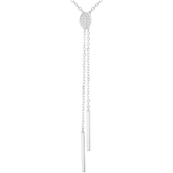 Collier Y en Argent avec oxyde de zirconium blanc