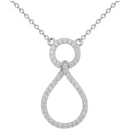 Collier mono-motif en Argent avec oxyde de zirconium blanc