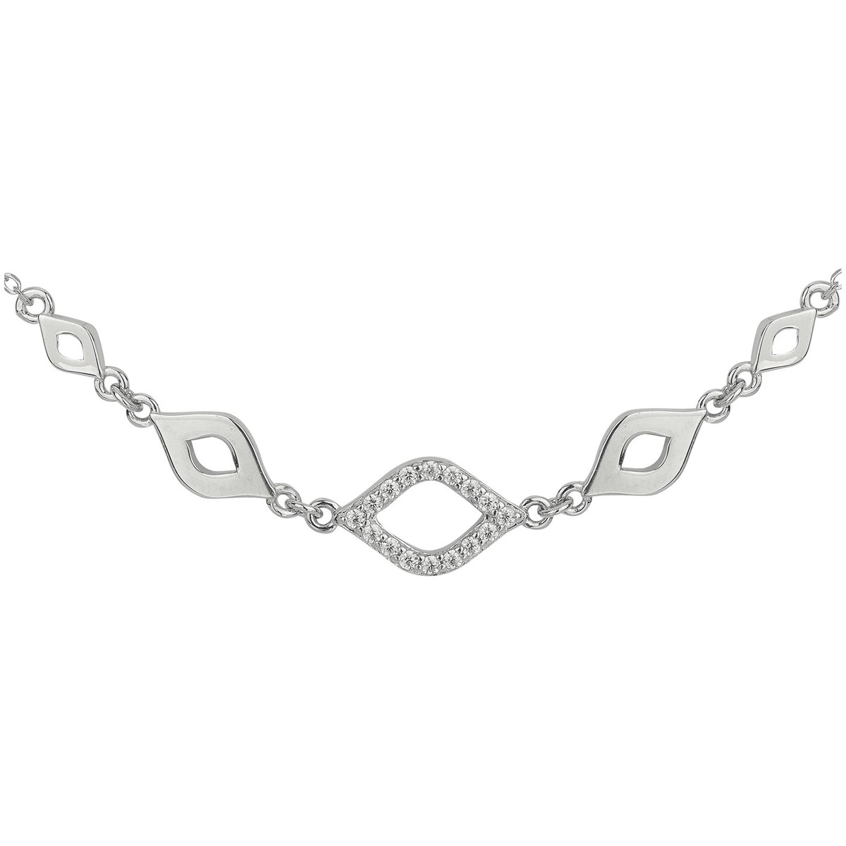 Collier multi-motifs en Argent avec oxyde de zirconium blanc