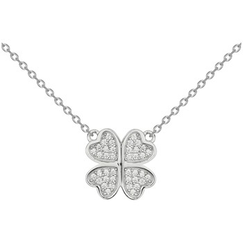 Collier mono-motif en Argent avec oxyde de zirconium blanc