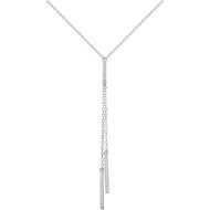 Collier Y en Argent avec oxyde de zirconium blanc