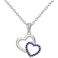 Collier mono-motif en Argent avec oxyde de zirconium bleu saphir
