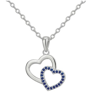 Ketting in één patroon van zilver met saffierblauw zirkoniumoxide