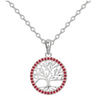 Collier mono-motif en Argent avec spinelle rouge rubis