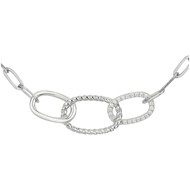 Collier mono-motif en Argent avec oxyde de zirconium blanc