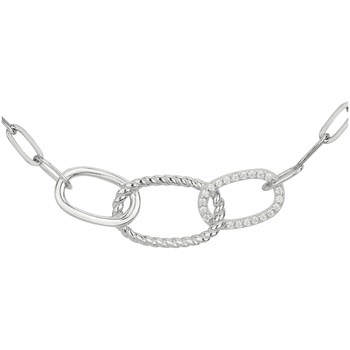 Ketting met één patroon van zilver en witte zirkoonoxide