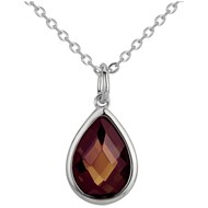 Collier mono-motif en Argent avec oxyde de zirconium marron