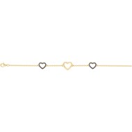 Bracelet souple multi-motifs en Plaqué Or avec oxyde de zirconium bleu saphir