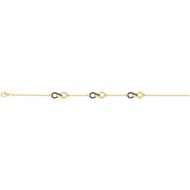 Bracelet souple multi-motifs en Plaqué Or avec oxyde de zirconium bleu saphir