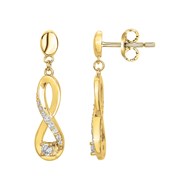 Boucles d'oreilles pendantes en Plaqué Or avec oxyde de zirconium blanc