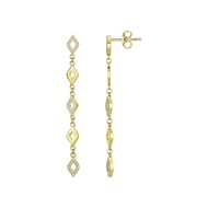 Boucles d'oreilles pendantes en Plaqué Or avec oxyde de zirconium blanc