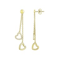 Boucles d'oreilles pendantes en Plaqué Or avec oxyde de zirconium blanc