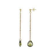 Boucles d'oreilles pendantes en Plaqué Or avec oxyde de zirconium vert