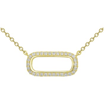 Gold-plated single-pattern necklace with white zirconium oxide